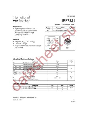 IRF7821 datasheet  